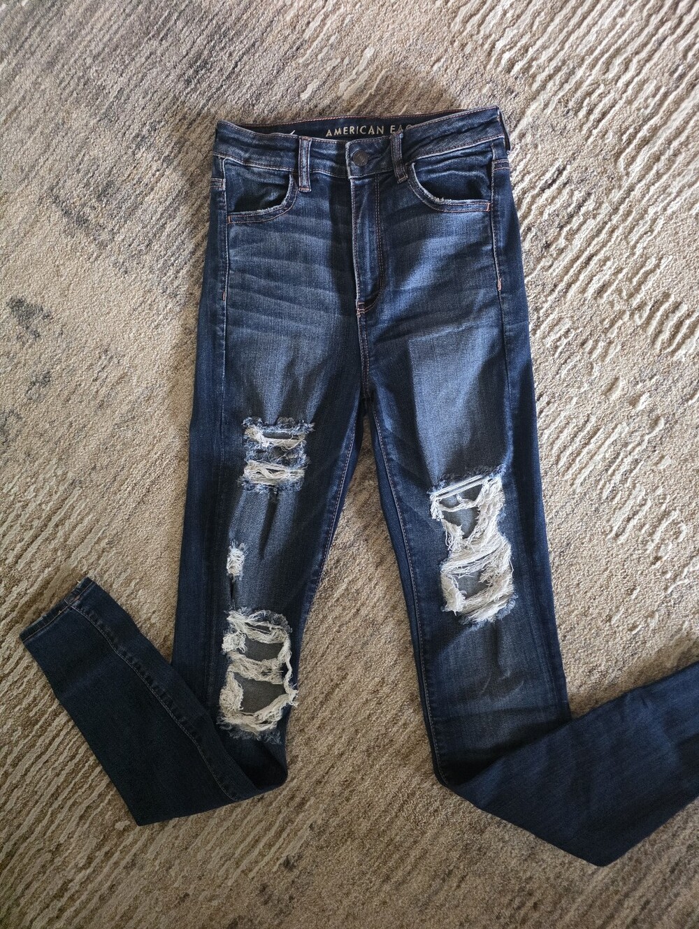 American Eagle Outfitters Dark Blue Stretch Skinny Jeans